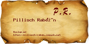Pillisch Rabán névjegykártya